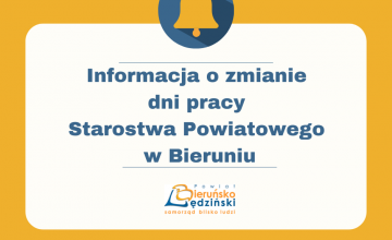 Informacja o zmianie dni pracy urzędu